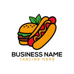 Healthy Hotdog Burger Food Logo Vectors Illustrations Logo