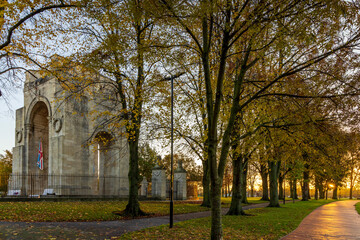 The Arch of Remembrance, a First World War memorial designed by Sir Edwin Lutyens and located in Victoria Park Leicester