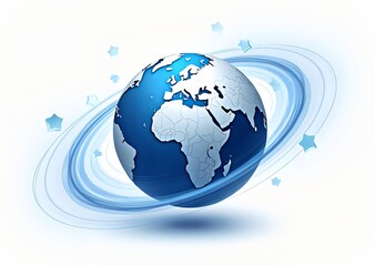 Rotating Globe with Starry Background