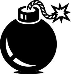 Cartoon bomb vector illustration with lit fuse