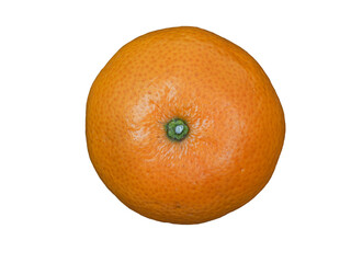 Fresh orange resting on a white background showcasing its bright color and texture for presentation or culinary uses