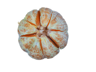 Fresh mandarin orange cut into segments displaying vibrant color and texture in a clean setting