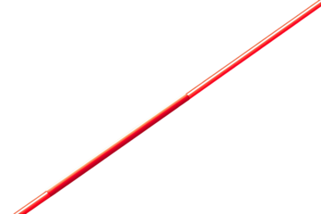 A diagonal, vibrant, thick red line on a stark black background. The line has a subtle inner glow