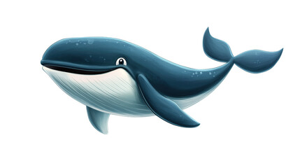 Cute cartoon whale transparent background