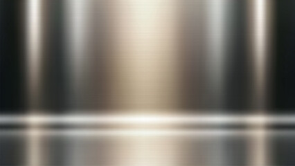 Rich chrome metallic background with glossy warm finish