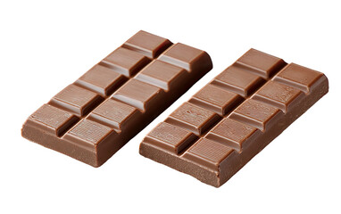 Two rectangular bars of milk chocolate, segmented, resting on a black background