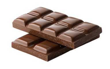 Two rectangular blocks of dark chocolate are stacked, slightly overlapping against a black background