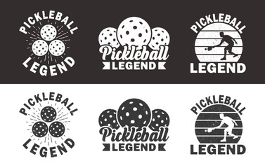 Fototapeta premium Vintage pickleball legend t-shirt design, Pickleball legend SVG, Grunge pickleball legend bundle, Pickleball t-shirt vector illustration.