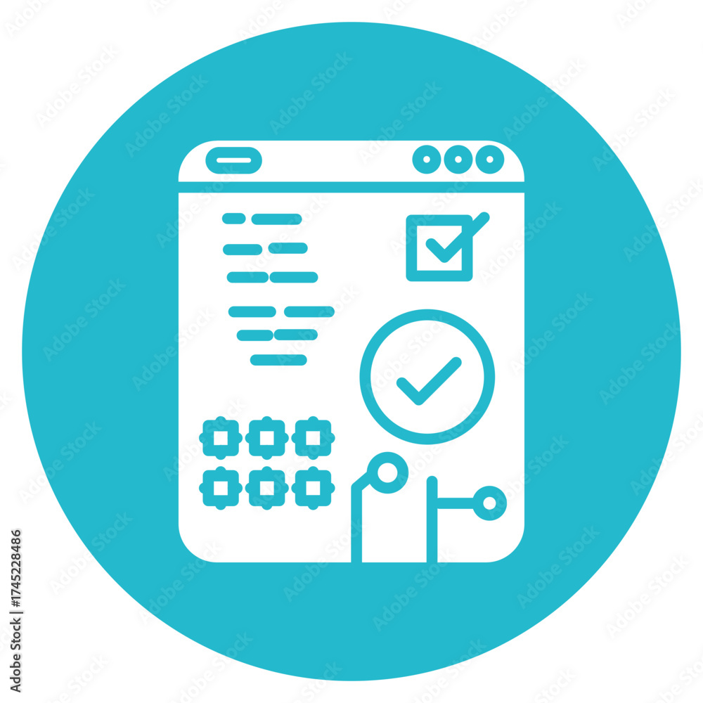 Wall mural code testing icon vector image. can be used for computer programming.