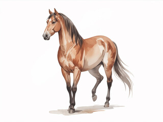 Obraz premium 馬の水彩イラスト 年賀状素材 馬 2026 午年 Generative AI