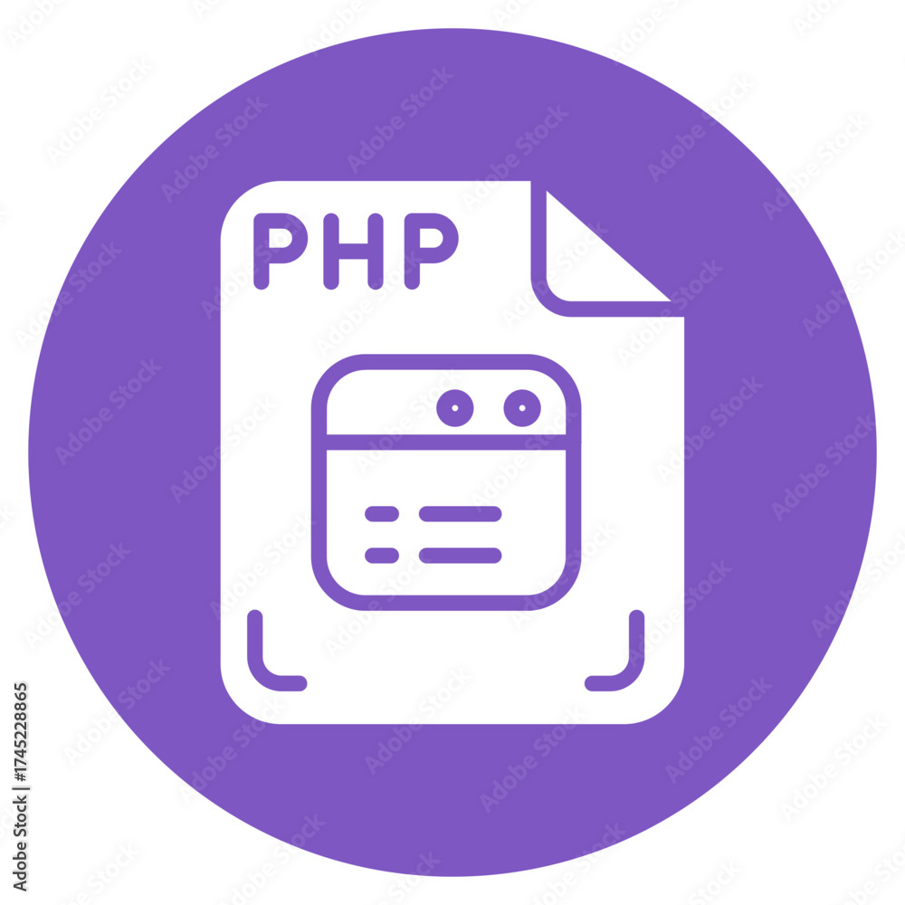 Wall mural php file icon vector image. can be used for computer programming.
