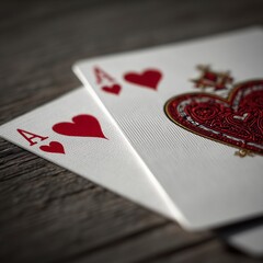 A Beautifully Ornate Ace of Hearts Playing Card