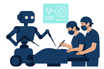 Robotic assistance in surgery: modern healthcare innovations featuring surgeons and ai technology