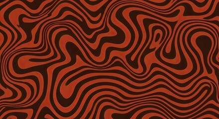Fototapeta premium Abstract Swirls in Earthy Tones A Modern, Groovy Pattern with Dynamic, Flowing Lines, Perfect for Backgrounds and Creative Designs