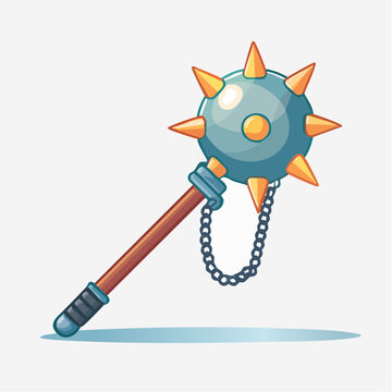 Flail weapon with spikes and chain
