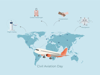 Civil aviation day celebrating global air transportation network