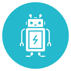 Robot Battery icon vector image. Can be used for Science Fiction.