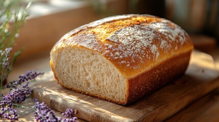 Freshly baked artisan bread cozy kitchen food photography warm atmosphere close-up culinary delight