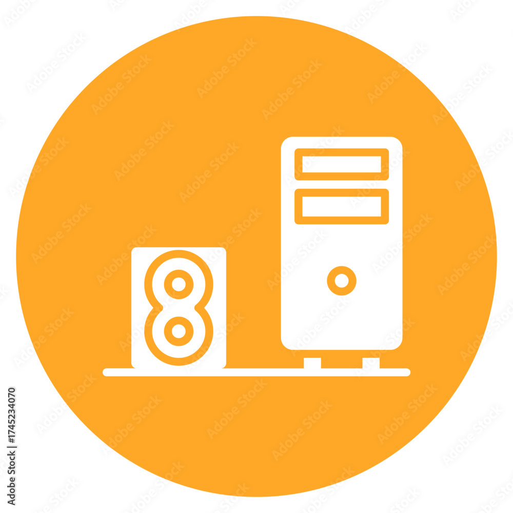 Wall mural computer icon vector image. can be used for electric circuits.