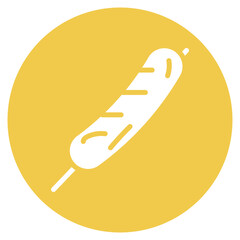 Sausage on a Stick icon vector image. Can be used for Festa Junina.