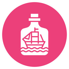 Fototapeta premium Ship In Bottle icon vector image. Can be used for Ocean.