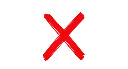 Fototapeta premium Red x mark symbol isolated on transparent background