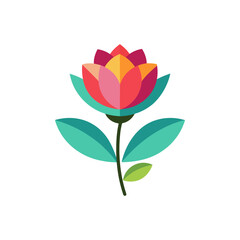 Minimal realistic colorful vector art of a flower
