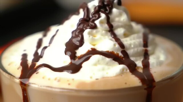 Whipped Cream Mocha Coffee Drink.