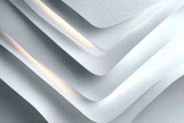 Abstract minimal curving architecture casting shadows creating depth and texture in neutral, soft light