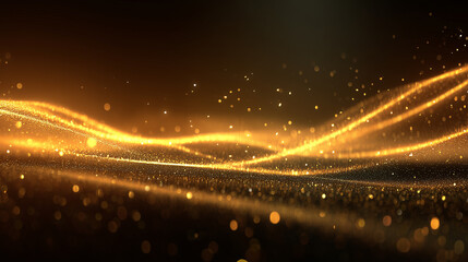 Wallpaper of a wall of golden light waves