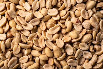 Pile of peanuts close up view