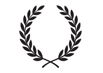 Obraz premium winner laurel wreath logo silhouette vector, laurel wreath silhouette vector illustration, winner laurel wreath trophy silhouette, champions cup winner trophy with a laurel wreath logo silhouettes 