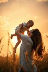 Serenity in the Wheat Field: Mother&rsquo;s Love at Dusk