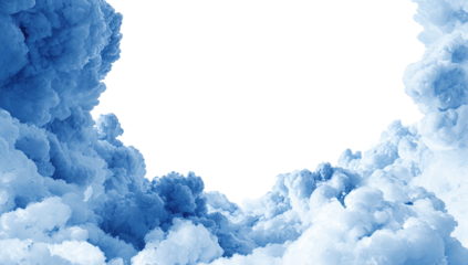 Blue cloud formation with a black void, creating a frame. Dramatic atmospheric effect