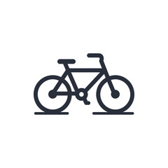 A minimalist bicycle illustration showcasing its structure against a clean white background