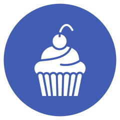 Cupcake icon vector image. Can be used for Baby Shower.