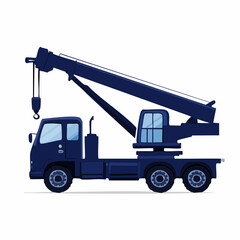 Heavy-duty mobile crane truck silhouette for construction, cargo lifting, and industrial transport operations