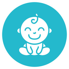 Smiling Baby icon vector image. Can be used for Baby Shower.
