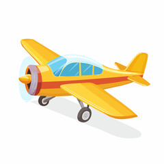 Bright Yellow Small Propeller Airplane Ready for Adventure
