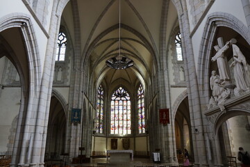 Fototapeta premium Eglise Saint Mathieu, église de style néogothique, ville de Quimper, département du Finistère, Bretagne, France
