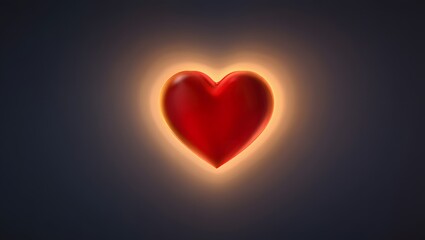 Glowing red heart symbol with warm light aura