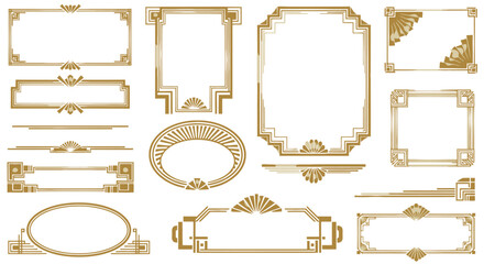 Deco Frames Collection An Assortment of Golden Ornamental Borders