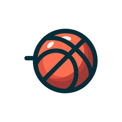 A vibrant orange basketball icon with a sleek design, suitable for sports-related graphics