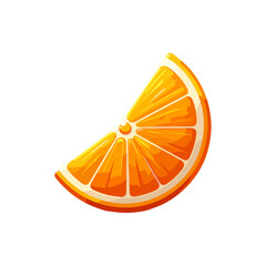 A vibrant slice of orange showcasing its juicy texture against a clean white background
