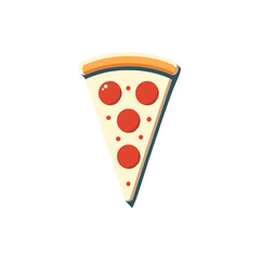 A vibrant slice of pepperoni pizza on a white background, perfect for food-related content