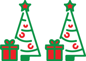 christmas tree gift icons image design 