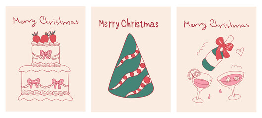 Coquette Christmas Doodle Card Set