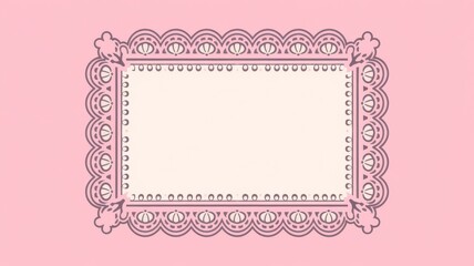 Romantic pink frame with delicate lace border, perfect for invitations, announcements, or elegant designs, adding a touch of sweetness and charm