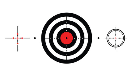 Target practice illustration with concentric circles and crosshair aiming reticles