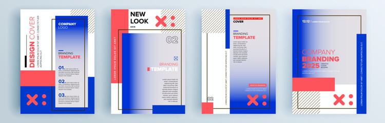 Modern abstract covers set, minimal covers design. Colorful geometric background, vector illustration.